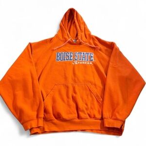 Men’s Vintage Boise State Broncos Embroidered Logo Orange Hoodie Size XL